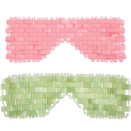 2 Pcs Jade Eye Mask Rose Quartz Crystal Sleep Mask