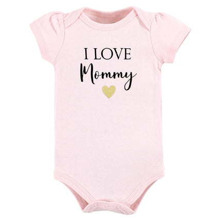 Hudson Baby Unisex Baby Cotton Bodysuit, Pant and Shoe Set, Girl Mommy, 3-6 Months