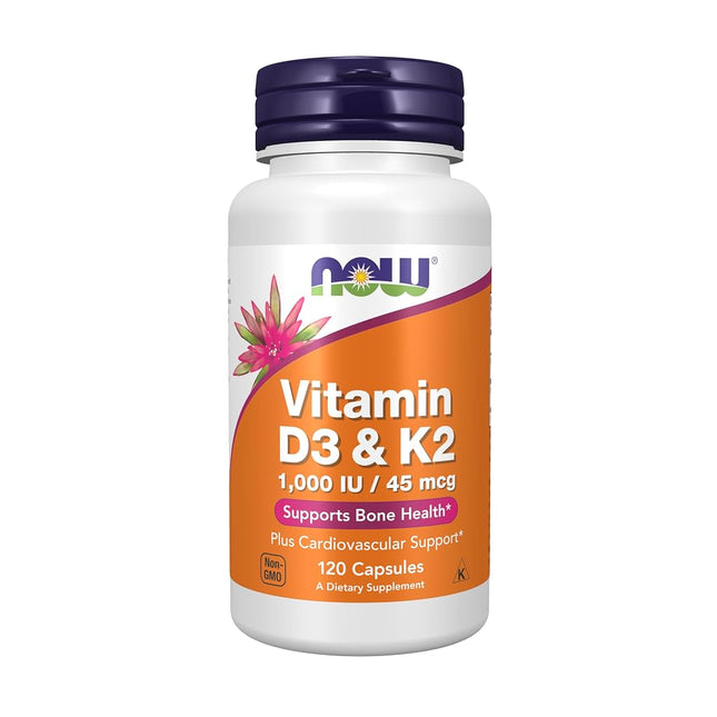 NOW Foods Vitamin D-3 & K-2-120 Veg Capsules