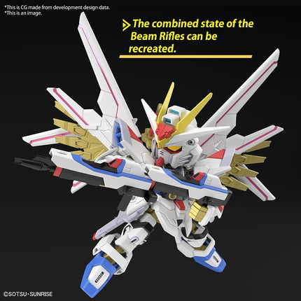 SD Gundam Cross Silhouette SDCS Mobile Suit Gundam Seed Freedom Mighty Strike Freedom Gundam Color Coded Plastic Model, Red, White