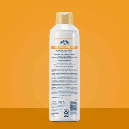 Gold Bond No Mess Clear Invisible Body Powder Spray, Deodorant Spray, 7 oz.