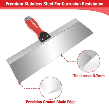 Goldblatt Drywall Knife Set, 5-Pieces Stainless Steel Taping Knives - Includes- 6'', 8'', 10'', 12'', 14'' Tools, Perfect for Drywall Joint Taping, Finishing & Patching