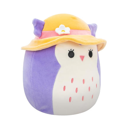 Squishmallows Original 7.5-Inch - Holly the Purple Owl with Sun Hat