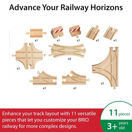 BRIO 33307 Expansion Pack - Advanced Wooden Train Track for Kids Age 3 Years Up - Compatible with all BRIO Railway Sets & Accessories