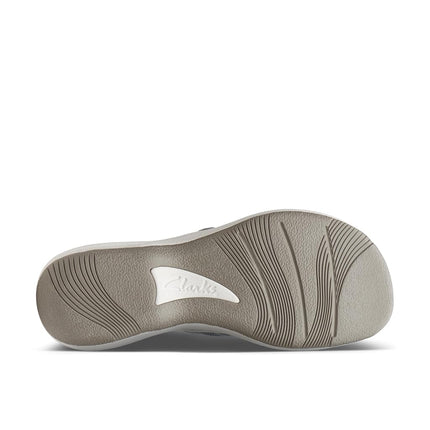 Clarks Women's Breeze Sea Flip Flop, New Silver Synthetic, 2.5 UK