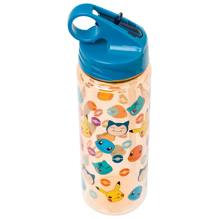 Silver Buffalo Pokemon Heads and Pokeball Outlines 20oz Plastic Water Bottle