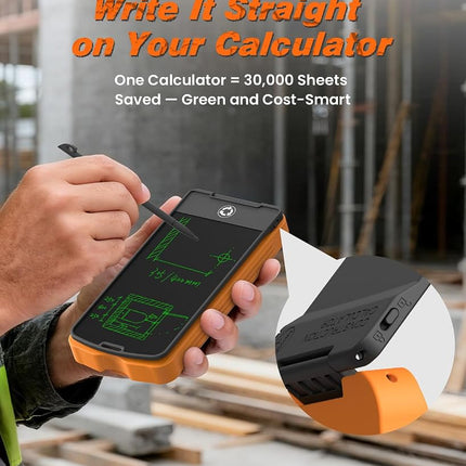 Construction Calculator, Scientific ROATEE Engineering Calculator for Contractor, Concrete Pocket Feet-inch-Fraction Calculators for Carpenter, Framer, Remodeler