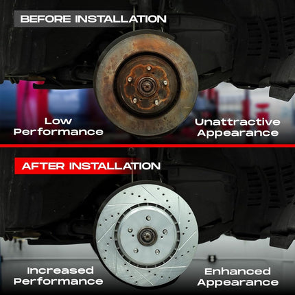 R1 Concepts Front Rear Brakes and Rotors Kit |Front Rear Brake Pads| Brake Rotors and Pads| Ceramic Brake Pads and Rotors |fits 2012-2016 Volkswagen CC, 2015-2020 Volkswagen GTI
