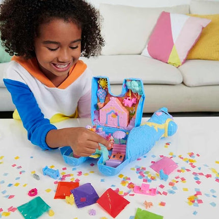Polly Pocket Pajama Party Playset, 25 Toy Surprises, Pop and Swap Toy Accessories, 2 Dolls, Toys for Ages 4 and Up, One Playset, HHX74
