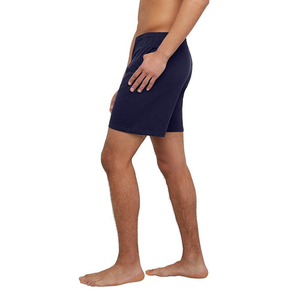 Hanes Men's Originals Cotton Pockets, Pull-on Jersey Gym Shorts, 7", Athletic Navy, 3X-Large