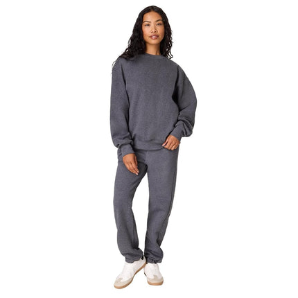 Hanes Men's Ultimate Cotton Heavyweight Crewneck Sweatshirt, Charcoal Heather, XL
