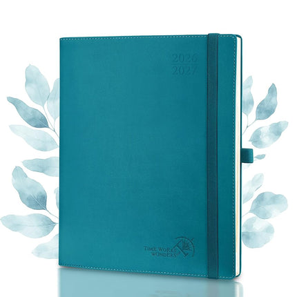 POPRUN 2026-2027 Diary Weekly Planner, Soft PU Lea