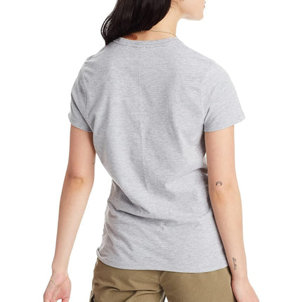 Hanes Women's Perfect-T Crewneck T-Shirt, Lightweight Cotton Short Sleeve Tee for Women, Light Steel, 3XL