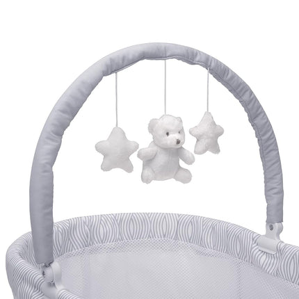 Delta Children Adjustable, fabric, Mesh, White/Grey, Bassinet