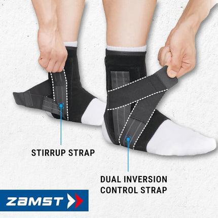 Zamst A1 Ankle Brace for Sports - Breathable Sports Ankle Support for Men and Women with Adjustable Three Way Straps for Moderate Lateral Ankle Sprain - Left, Medium
