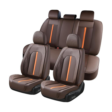 Doogo Automotive Seat Covers, Car Seat Covers 5 Seat, Leaher Car Seat Protectors, Front and Rear Car Seat Covers， Driver Seat Cover Auto Accessories Fit for Most Vehicles