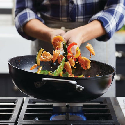 KitchenAid Hard-Anodized Nonstick Stir Fry Pan/Wok, 12.25-Inch, Matte Black