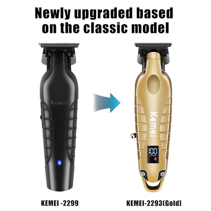 KEMEI 2293 Cordless T-Blade Hair and Beard Trimmer for Men, Gold