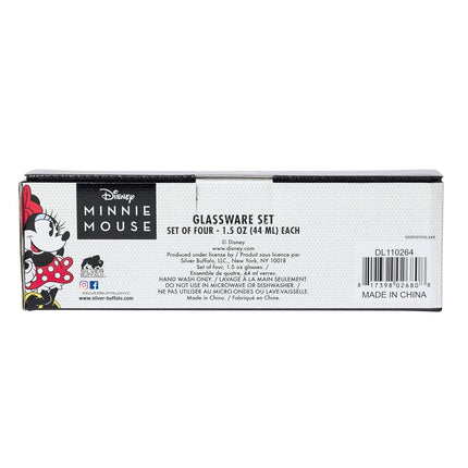 Disney DL110264 Vintage Minnie Mini Glasses, 4-Pack, 1 oz
