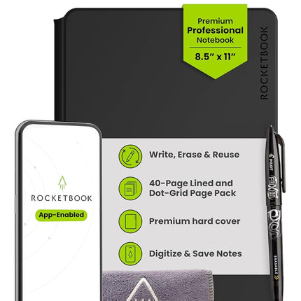 Rocketbook New Pro 2.0 Smart Notebook | Black | Sc