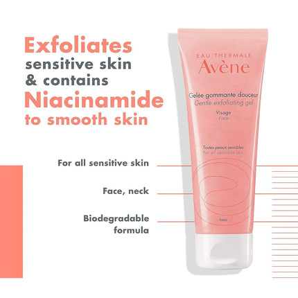 Avene Gentle Exfoliating Gel 75ml - Exfoliant for Sensitive Skin, Paraben Free