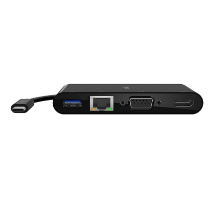 Belkin USB C Hub, 4-in-1 MultiPort Docking Station - USB C Docking Station for iPad, iPad mini & MacBook, Mac mini, MacBook Air, MacBook Pro - USB-C Gigabit Ethernet, USB-A 3.0, VGA & 4K HDMI