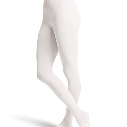 Bloch Dance Girls Contour Soft Footed Tights, Whit