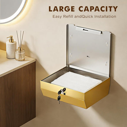 Paper Towel Dispenser Wall Mount Commercial, C Fold Multifold Hand Paper Towel Dispenser, Stainless Steel Tissue Holder