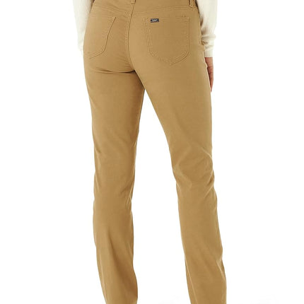Lee Women's Legendary Mid Rise Straight Leg Jean, Tigers Eye, 22 Short