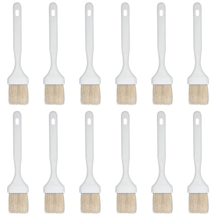 Carlisle 4040102 Sparta Pastry Basting Brush with Molded Handle Hooks, 2" W, 1.75" H, 9.75" L, Size 2", White (Pack of 12)