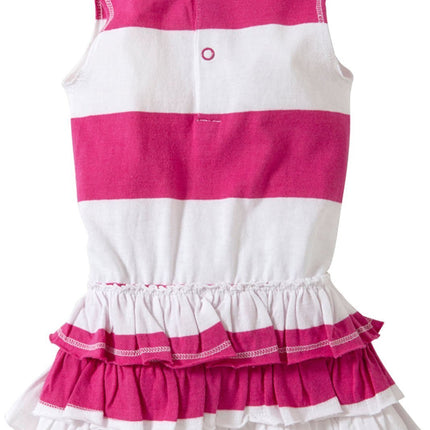 Burt's Bees Baby Vestido de rayas estilo rugby para bebé (bebés) - Hibiscus - 0-3 meses