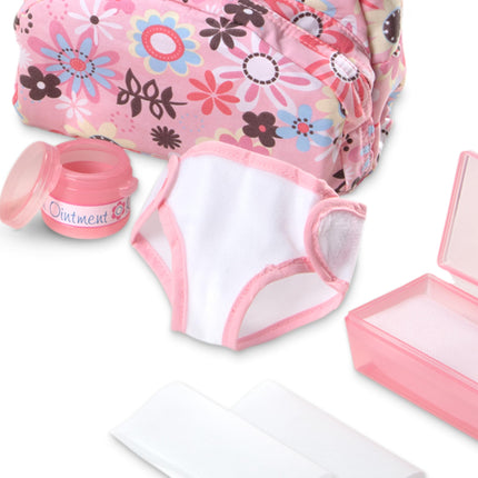 Melissa & Doug Doll Feeding and Changing Accessories - Bib, Bag, Diaper, Wipes, Utensils, Bottles 7.30 high x 11.20 wide x 14.30 deep