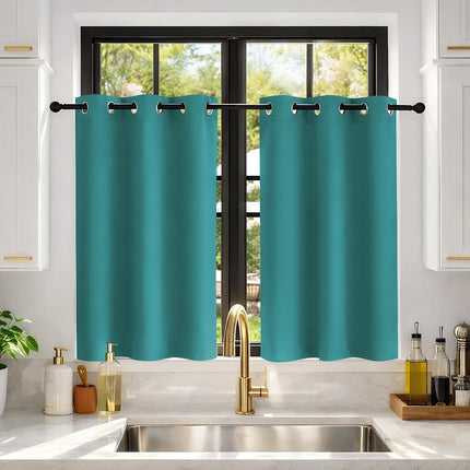 Deconovo Turquoise Curtains, Room Darkening Window Treatments, Thermal Curtains for Living Room, Bedroom (Turquoise, 52x72 Inch, 2 Panels)
