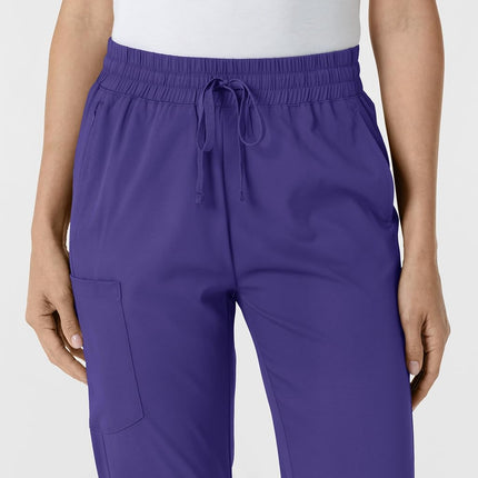 WonderWink Women's Stovepipe High-Low Hem Scrub Pant, Grape, Large Petite