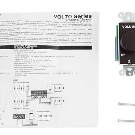 Rockville VOL70100 100 Watt Wall Volume Control 70V, 11-Step Attenuation, Euro-Block Connector, Dust-Protected, Perfect for Commercial Audio Systems