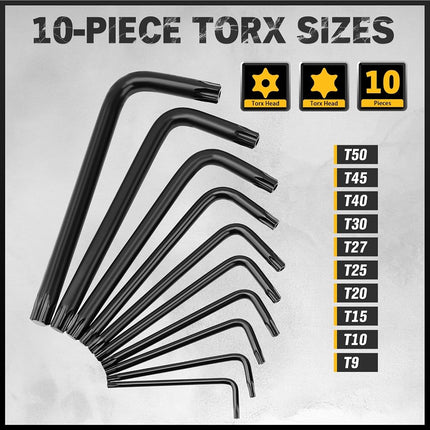 ELEAD 41-Piece Hex and Torx Key Set, Allen Key Set with Torque Handle, Standard SAE(0.028"-3/8") & Metric(0.7mm-10mm) & Torx(T9-T50) in Storage Case, Heat Treated Chrome Vanadium Steel