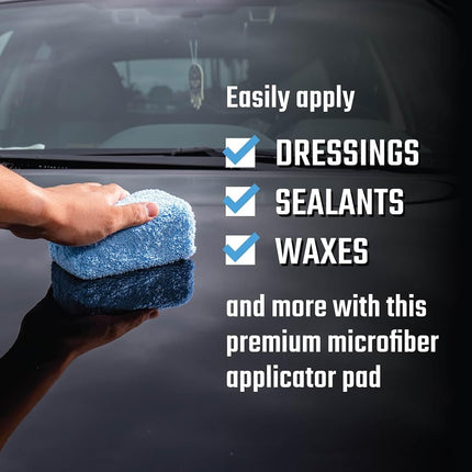 Chemical Guys MIC_292_02 Premium Grade Microfiber Applicator, Blue (Pack of 2)