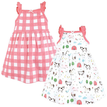 Vestidos de algodón para bebé de Hudson Baby, animales de granja, 18-24 meses