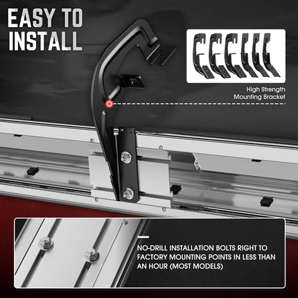 DNA MOTORING 6" Running Boards Compatible with 07-18 Silverado/Sierra 1500, 07-19 Silverado 2500HD 3500HD Crew Cab, Side Step Nerf Bars, STEPB-ZTL-8017