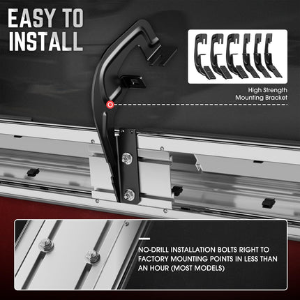 DNA MOTORING 6" Running Boards Compatible with 07-18 Silverado/Sierra 1500, 07-19 Silverado 2500HD 3500HD Crew Cab, Side Step Nerf Bars, STEPB-ZTL-8017