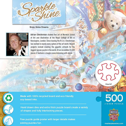 MasterPieces Puzzle Company Holiday Glitter - Snow Globe Dreams 500 Piece Jigsaw Puzzle, Assorted