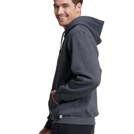 Russell Athletic Men's Dri-Power Fleece Hoodies, Moisture Wicking, Cotton Blend, Relaxed Fit, Sizes S-4x, Black Heather Pullover, L