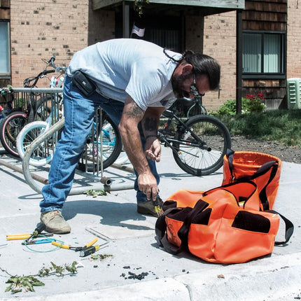Duffel Bag, Water Resistant Lineman Bag with Mesh Panels and Drain Holes Can Carry Like a Backpack Klein Tools 5216V