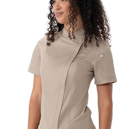 Chef Works Springfield Chef Coat Women's Chef Jacket, khaki, 3XL