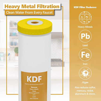Express Water – Filtre de remplacement KDF (Kinetic Degradation Fluxion) – Filtre à eau de rechange pour métaux lourds pour toute la maison – Filtre à eau haute capacité au charbon catalytique KDF – 4,5 x 20 pouces
