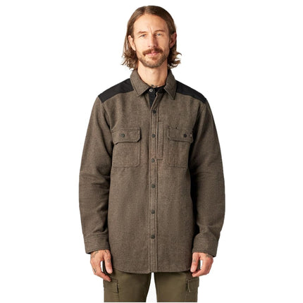 Dickies Mens Heavyweight Flannel Work Shirt, Military Green, Medium