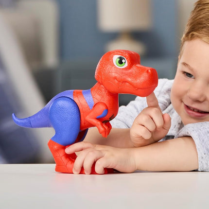 Marvel Spidey and His Amazing Friends Spidey-Rex Supersized Action Figure, 22.8-cm (9 inch) Super Hero Dinosaurs Toys for Children, Ages 3+, Red