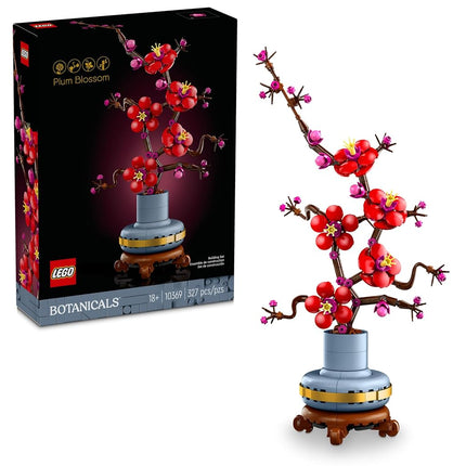 LEGO Icons Plum Blossom Flower Décor, Display, Zero Maintenance Plant Gift for Teens and Adults, Artificial Flower Home Décor, Office Décor, Botanical Collection Building Set, Relaxing Activity, 10369