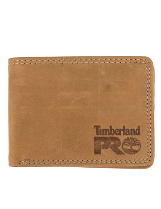 Timberland Pro Men's Slim Leather Rfid Bifold With