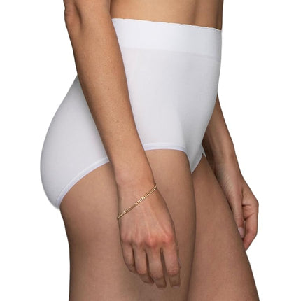 Vanity Fair Women's Seamless Underwear, Light Smoothing, No Pinch No Show, Brief - 3 Pack - Quartz/White/Neutral, 6